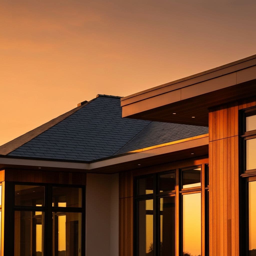 Luxury modern home with elegant roofing
