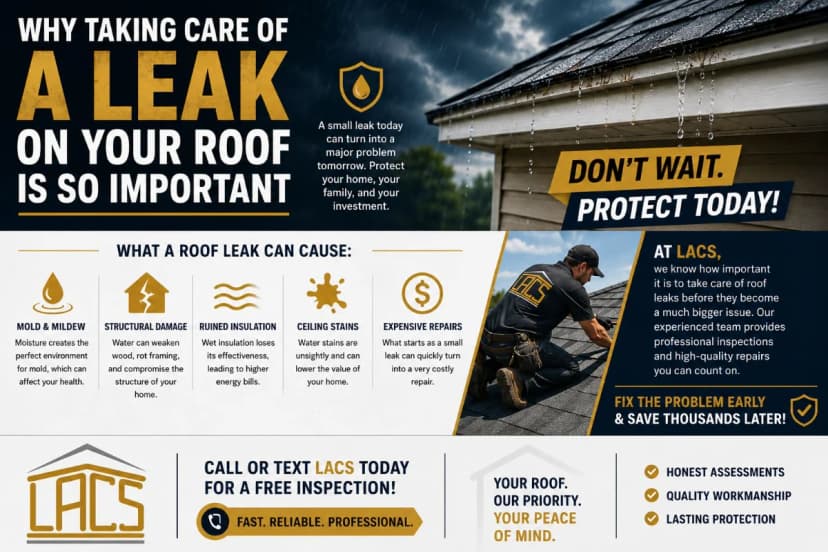 Small Roof Leak Today… Major Damage Tomorrow!